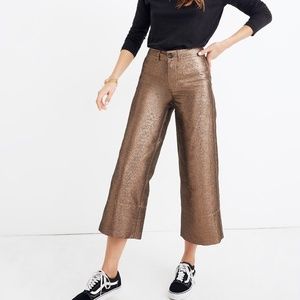 Madewell Emmett Wide-Leg Crop Pants in Metallic 24
